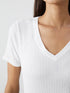 LC Waikiki V Neck Textured Women's T-Shirt